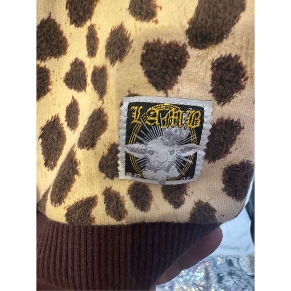 L.A.M.B. Gwen Stefani Vtg Y2K leopard/cheetah Animal Print Zip Hoodie Harajuku - Picture 7 of 8